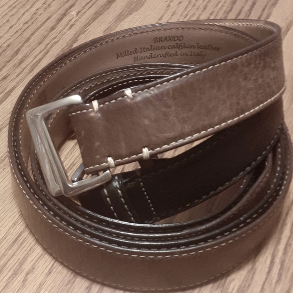 Trafalgar Men's Black leather belt. EUC' Sz.40. Bonus Leyva brown leather belt. - Picture 2 of 7